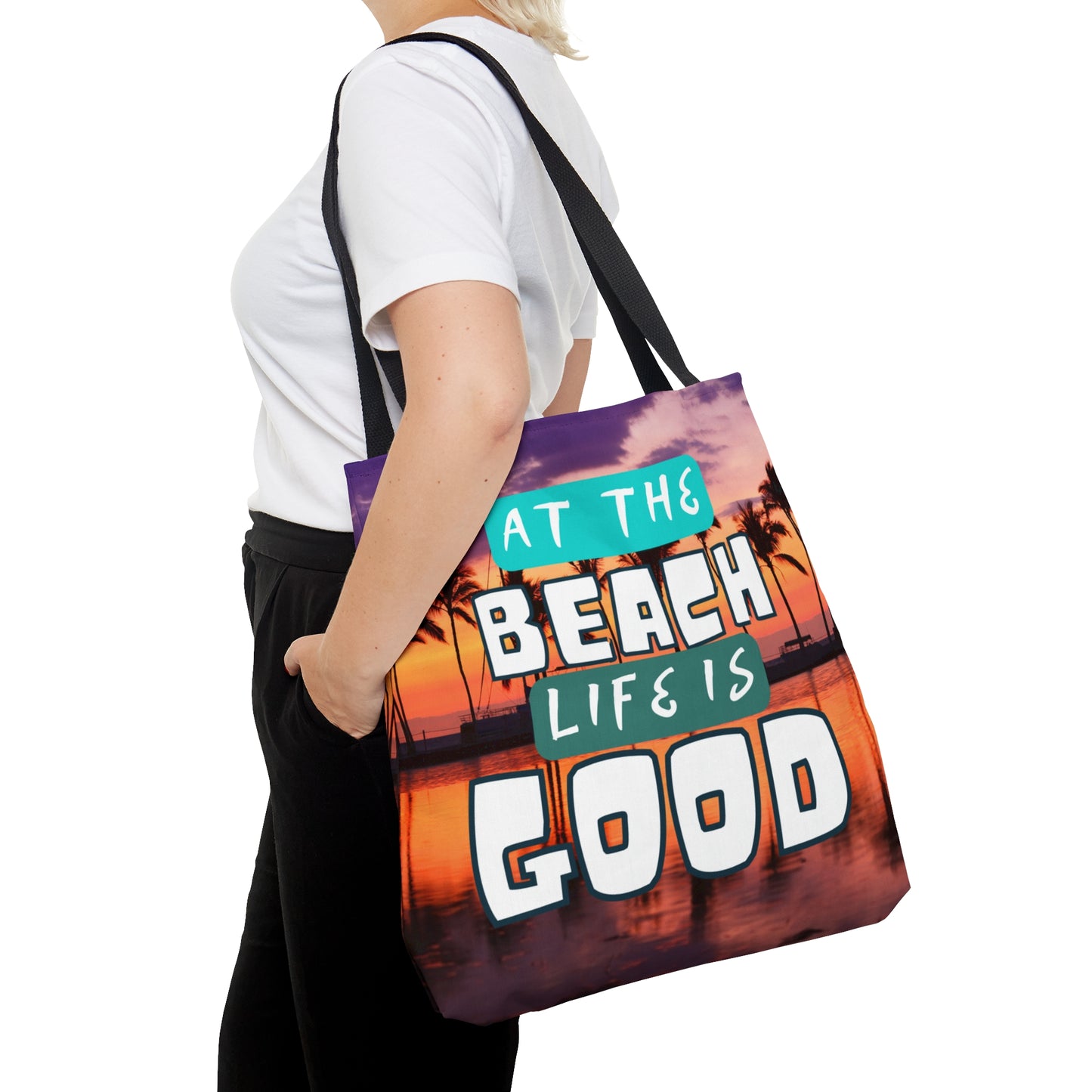 At The Beach Life Is Good Tote Bag