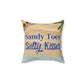 Sandy Toes Salty Kisses Square Pillow